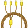 usb kabel XO NB216 USB 3v1, Phone lightning / USB-C / Micro USB, 3A, 1m, zlatý