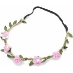 RAVEON Květinová čelenka do vlasů - Růže | Světle růžová – Zbozi.Blesk.cz