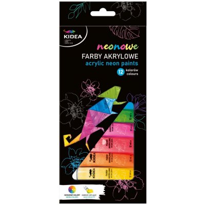Kidea barvy akrylové 12 ml 12 barev neon – Hledejceny.cz