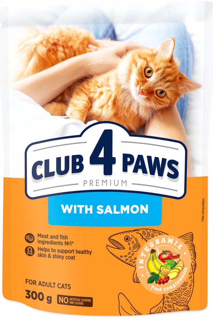 Club4Paws Premium With Salmon. For adult cats 0,3 kg