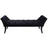 Taburet Kondela Designová lavice, černá Velvet látka / kaučukové dřevo, HEMY TYP 1