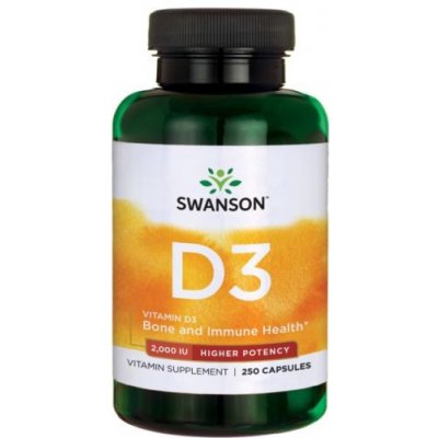 Swanson Vitamin D3, 2000 IU, Vyšší účinnost, 250 kapslí