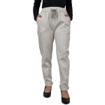 Made in Italy Dámské pruhované kalhoty světle modrá – Zboží Dáma