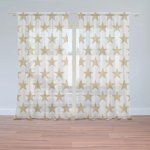 Sablio Záclony Zlaté hvězdy: 2ks 150x250cm – Zboží Mobilmania