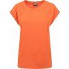 Dámská Trička Urban Classics volné tričko s ohrnutými rukávky rust orange