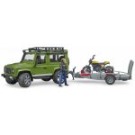Bruder 2598 Land Rover Defender s přívěsem + Ducati Scrambler Cafe Racer a řidič 1:16 – Zboží Mobilmania