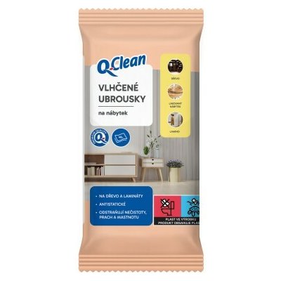 Q-Clean Vlhčené ubrousky na nábytek 40 ks – Sleviste.cz