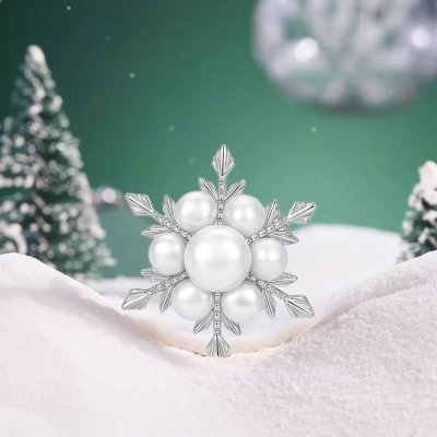 Éternelle Luxusní brož Sněhová vločka sladkovodní perly B7354-LXT1720(2) Stříbrná Bílá – Hledejceny.cz