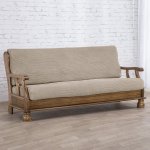 Nueva Textura potah na sedací soupravu trojsedačku s dřevěnými rukojeťmi Niagara oříškový 160 - 200 cm – Zboží Mobilmania