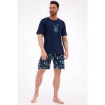 Cornette pánské pyžamo Bunnies bavlna tmavě modrá – Zboží Dáma