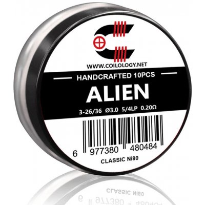 Coilology Předmotané spirálky Handcrafted Alien Ni80 10 ks 0,2 ohm – Zboží Dáma