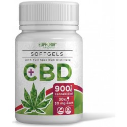 Euphoria CBD kapsle SoftGels 900 mg širokospektrální 30 ks x 30 mg