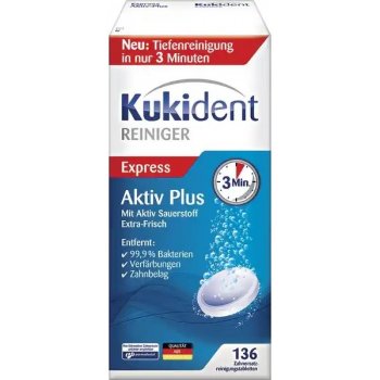 Kukident AktivPlus tablety na čištění zubních protéz 136ks