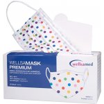Wellsamask 3-vrstvé hypoalergenní ochranné ústenky s motivem puntíky 50 ks – Hledejceny.cz