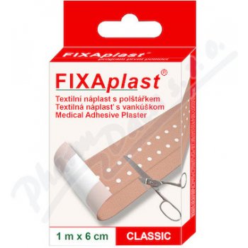 Fixaplast Classic nedělená s polštářkem 1 m x 6 cm