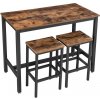 Barový set Vasagle Dřevěný barový stůl se stoličkami 120x60x90cm rustikální hnědá