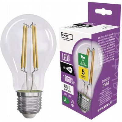 Emos LED žárovka Filament A60 E27 5 W 75 W 1 060 lm neutrální bílá – Zboží Živě