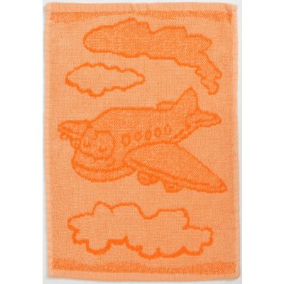 Textilomanie Dětský ručník BEBÉ letadlo oranžový 30 x 50 cm 400 g/m2 30 x 50 cm
