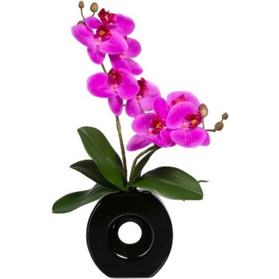 Orchidej lila ve váze, 35cm