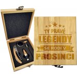 Sablio Dárková sada na víno Ty pravé legendy se rodí v prosinci: 147×168×49 mm – Hledejceny.cz