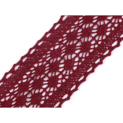Bavlněná krajka / vsadka paličkovaná šíře 60 mm Varianta: 14 bordó, Balení: 1 m – Zboží Mobilmania