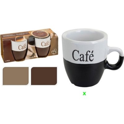 EXCELLENT Hrnek na kávu sada 2 x kamenina černá 150 ml – Zboží Mobilmania