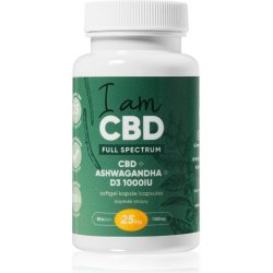 I AM CBD Full spectrum CBD 1 500 mg + vitamín D3 + ashwagandha 60 kapslí