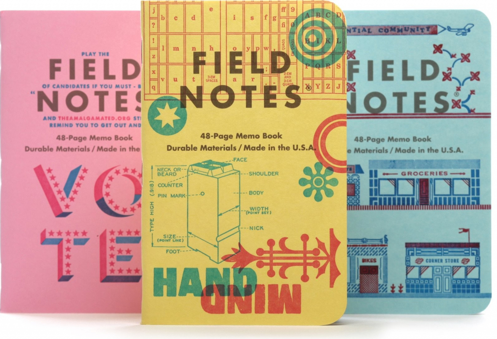 Pouzdro Field Notes United States of Letterpress C: Rick Griffith, Erin Beckloff, Starshaped Graph paper