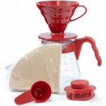 Hario V60-02 Pour Over Kit Plastic Red – Hledejceny.cz