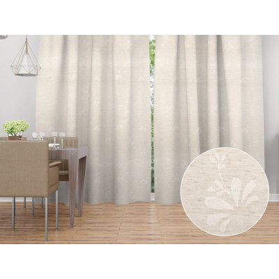 Biante Dekorační závěs TF-076 Květinový ornament na režném 150x230 cm – Sleviste.cz