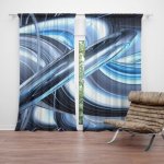 Sablio Závěs Modrá abstrakce: 2ks 140x250cm – Hledejceny.cz