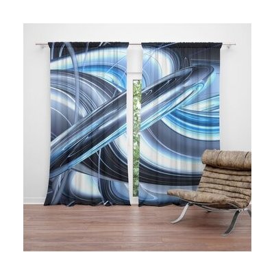 Sablio Závěs Modrá abstrakce: 2ks 140x250cm – Hledejceny.cz