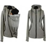 Shara nosící mikina kratší celá šedá/černé doplňky – Zboží Dáma