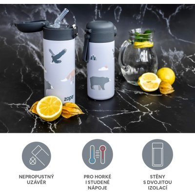 Zopa Termoska na tekutiny s brčkem 400 ml Dino – Zboží Dáma