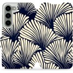 Mobiwear Samsung Galaxy S23 VA41S Béžové květy na modré – Zboží Mobilmania