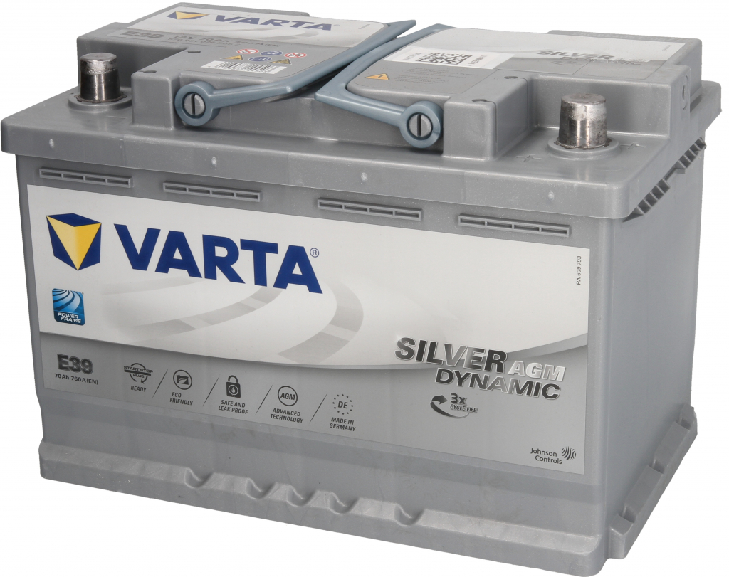 VARTA A7 Silver Dynamic (E39) AGM Autobatterie 12V 70Ah