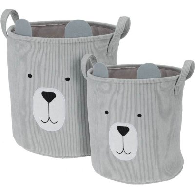 Homestyling Koš válec sada 2 ks šedá KO-HZ1993030seda – Zboží Mobilmania