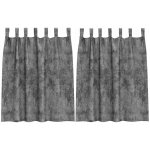 Závěs s záclonami 2 ks šedý 140 x 140 cm Samet – Hledejceny.cz