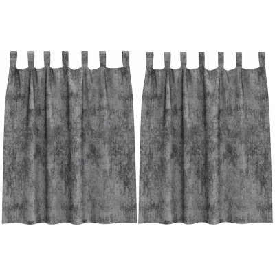 Závěs s záclonami 2 ks šedý 140 x 140 cm Samet – Hledejceny.cz