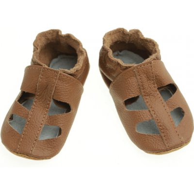 Evtodi kožené capáčky s koženou podrážkou sandálky hnědé – Hledejceny.cz