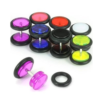 Šperky eshop Fake UV plug do ucha W43.23 Černá – Zboží Dáma