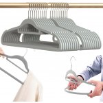 SEVERNO Home Sada sametových ramínek MAGIC VELVET 20 ks šedá – Zboží Dáma