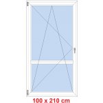 Soft Balkonové dveře s příčkou otevíravé a sklopné Antracit struktura/Antracit struktura levé 100 x 210 cm – Hledejceny.cz