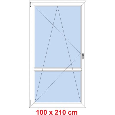 Soft Balkonové dveře s příčkou otevíravé a sklopné Antracit struktura/Antracit struktura levé 100 x 210 cm – Hledejceny.cz