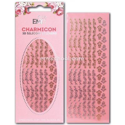 E.Mi Charmicon 3D Silicone Stickers Swirl 1 Gold/Silver samolepka – Zboží Mobilmania