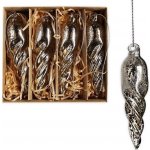 J&M Home International LTD. Ornament sklo 4ks/10cm antik stříbrná – Hledejceny.cz
