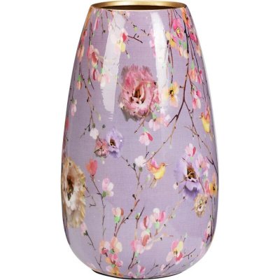 H & S Collection Váza s květinovým potiskem 30 cm růžová – Hledejceny.cz
