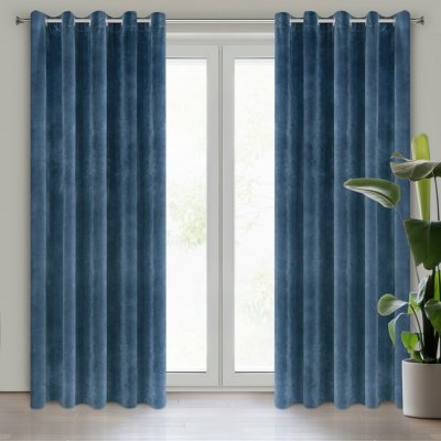 EUROFIRANY ZATEMŇOVACÍ ZÁVĚS NA KROUŽCÍCH VILLA 140X250 CM NÁMOŘNICKÁ MODRÁ – Hledejceny.cz