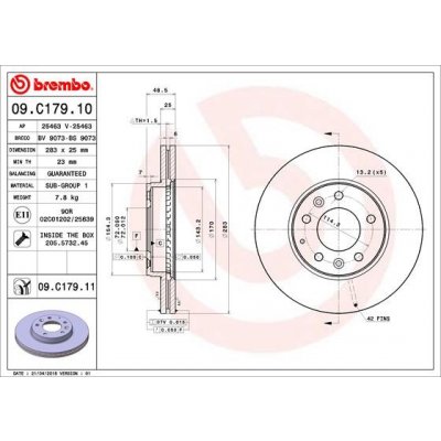 BREMBO Brzdový kotouč 09.C179.11 – Hledejceny.cz