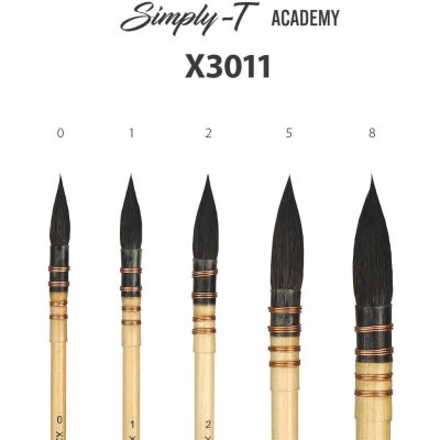 Štětec Simply-T Academy X3011 - Squirrel, krátká rukojeť Velikost štětce: O – Zboží Dáma